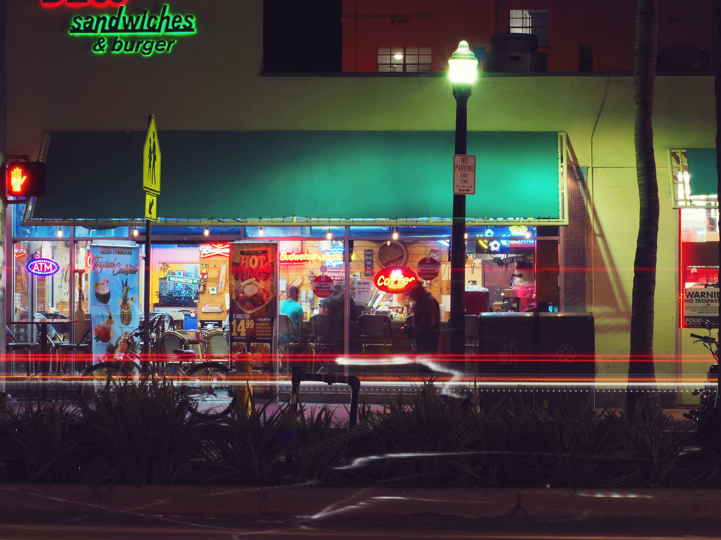south beach street scene at night